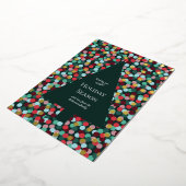 Moderne kerstboomConfetti Dot Gold Folie Feestdagenkaart (Gedraaid)