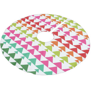 Moderne kerstboomdriehoek Patroon groen roze Kerstboom Rok