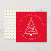 Moderne kerstboomDrink: Merry Feestdagenkaart (Voorkant / Achterkant)