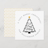 Moderne kerstboomDrink: Merry Feestdagenkaart (Voorkant / Achterkant)