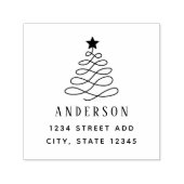 Moderne kerstboomfamilie naam retouradres  zelfinktende stempel (Design)