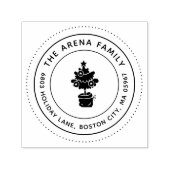 Moderne kerstboomfamilie — Retouradres Zelfinktende Stempel (Design)