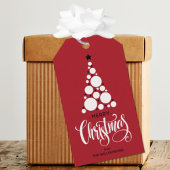 Moderne kerstboomfeestdag cadeaulabel