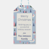 Moderne kerstboomfeestdag cadeaulabel (Voorkant)