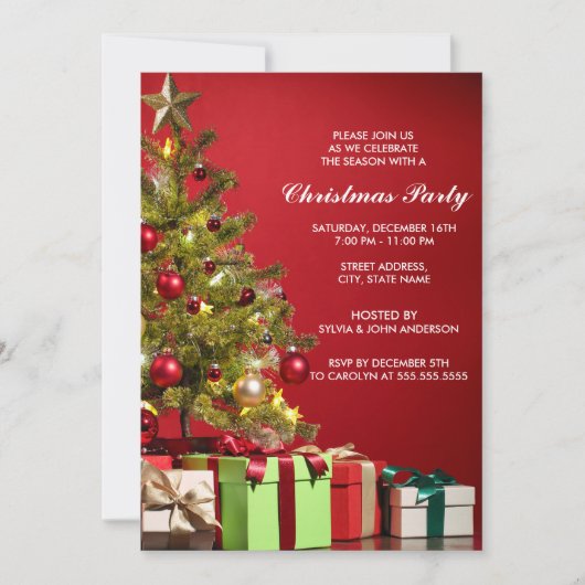 Moderne kerstboomfeestdag kaart (Voorkant)