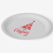 Moderne kerstboomfeestdag papieren bordje (Gekanteld)