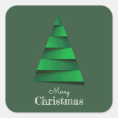Moderne kerstboomfeestdag vierkante sticker (Voorkant)