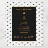 Moderne kerstboomfeestdag wijn etiket (Enkel label)