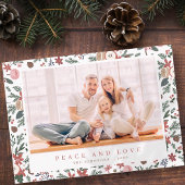 Moderne kerstboomflessen botanisch patroon feestdagenkaart