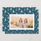 Moderne kerstboomfoto Aangepaste tekst Feestdagenkaart (Voorkant / Achterkant)