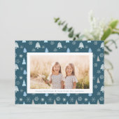 Moderne kerstboomfoto Aangepaste tekst Feestdagenkaart (Staand voorkant)