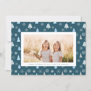 Moderne kerstboomfoto Aangepaste tekst Feestdagenkaart