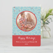 Moderne kerstboomfoto feestdagenkaart (Staand voorkant)