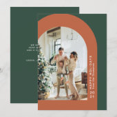 Moderne kerstboomfoto's met feestdag feestdagenkaart (Voorkant / Achterkant)