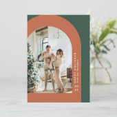 Moderne kerstboomfoto's met feestdag feestdagenkaart (Staand voorkant)