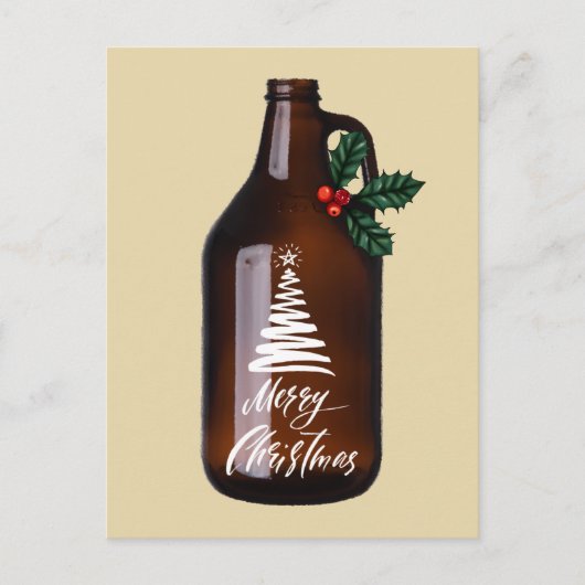 Moderne kerstboomgaard Beer Jug Holiday Briefkaart (Voorkant)