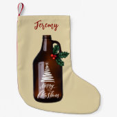 Moderne kerstboomgaard Beer Jug Kleine Kerstsok (Voorkant)