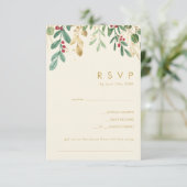 Moderne kerstboomgaard Cream Song Request RSVP (Staand voorkant)