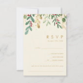 Moderne kerstboomgaard Cream Song Request RSVP Kaartje (Voorkant)