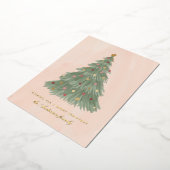 Moderne kerstboomgaard Gold Foil-feestkaart Folie Feestdagenkaart (Gedraaid)