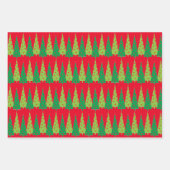 Moderne kerstboomgrenzen inpakpapier vel (Voorkant 2)