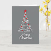 Moderne Kerstboomkaart Kaart (Gele Bloem)