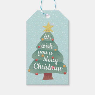 Moderne kerstboomkerst cadeaulabel