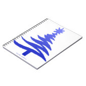 Moderne kerstboomklep Afdrukblauw Notitieboek (Linkerzijde)