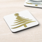 Moderne kerstboomklep - Gold afdrukken Bier Onderzetter (Linkerzijde)