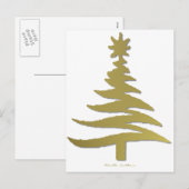 Moderne kerstboomklep - Gold afdrukken Feestdagenkaart (Voorkant / Achterkant)