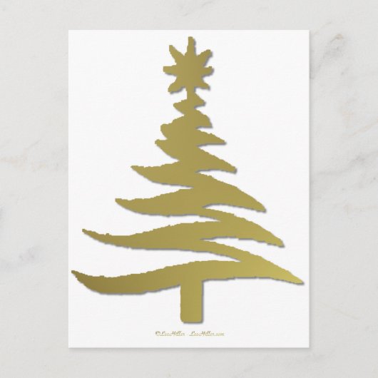 Moderne kerstboomklep - Gold afdrukken Feestdagenkaart (Voorkant)