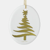 Moderne kerstboomklep - Gold afdrukken Keramisch Ornament (Rechts)