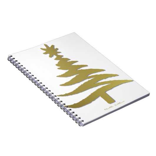 Moderne kerstboomklep - Gold afdrukken Notitieboek (Rechterzijde)