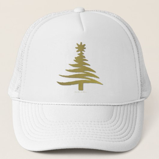 Moderne kerstboomklep - Gold afdrukken Trucker Pet (Voorkant)