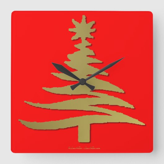 Moderne kerstboomkleur — Gold afdrukken Vierkante Klok (Voorkant)