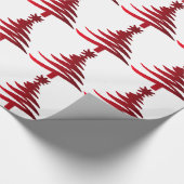 Moderne kerstboomkleur Rood afdrukken Cadeaupapier (Hoek)