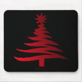 Moderne kerstboomkleur Rood afdrukken Muismat (Voorkant)