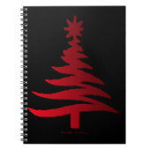 Moderne kerstboomkleur Rood afdrukken Notitieboek (Voorkant)