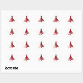 Moderne kerstboomkleur Rood afdrukken Ster Sticker (Vel)