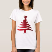Moderne kerstboomkleur Rood afdrukken T-shirt (Voorkant)