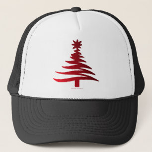 Moderne kerstboomkleur Rood afdrukken Trucker Pet
