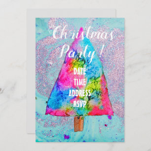 Moderne kerstboomkleuren glitter kaart