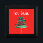 Moderne kerstboomkunst cadeaudoosje<br><div class="desc">Een leuke en stijlvolle feestelijke uitnodiging voor een kerstfeest met een schattig afbeelding van een moderne arty crashte kerstboom met een stijlvolle,  subistische stijl. Modern en leuk. De achtergrond kan worden aangepast.</div>