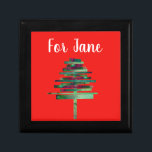 Moderne kerstboomkunst cadeaudoosje<br><div class="desc">Een leuke en stijlvolle feestelijke uitnodiging voor een kerstfeest met een schattig afbeelding van een moderne arty crashte kerstboom met een stijlvolle,  subistische stijl. Modern en leuk. De achtergrond kan worden aangepast.</div>