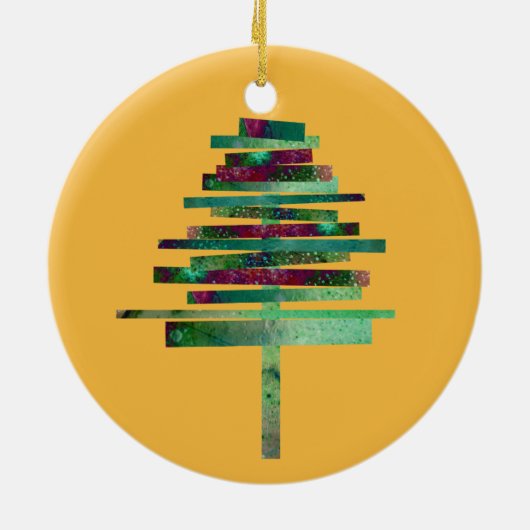 Moderne kerstboomkunst keramisch ornament (Achterkant)