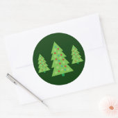 Moderne kerstboomkunst ronde sticker (Envelop)