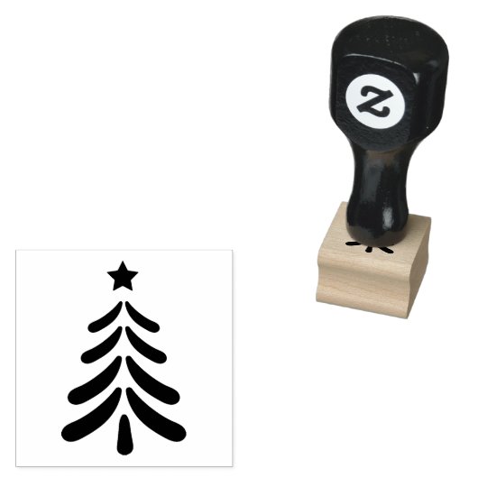 Moderne kerstboomkunst rubberstempel (Gestempeld)