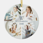 Moderne kerstboommonogram vier foto keramisch ornament (Voorkant)
