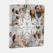 Moderne kerstboommonogram vier foto keramisch ornament (Rechts)