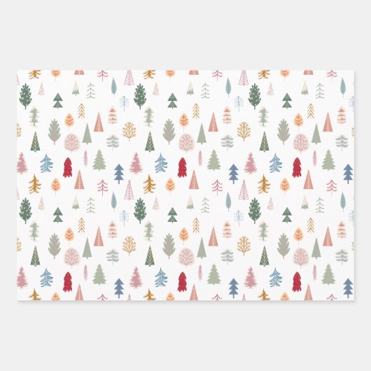 Moderne kerstboompapierbladen inpakpapier vel (Voorkant 2)